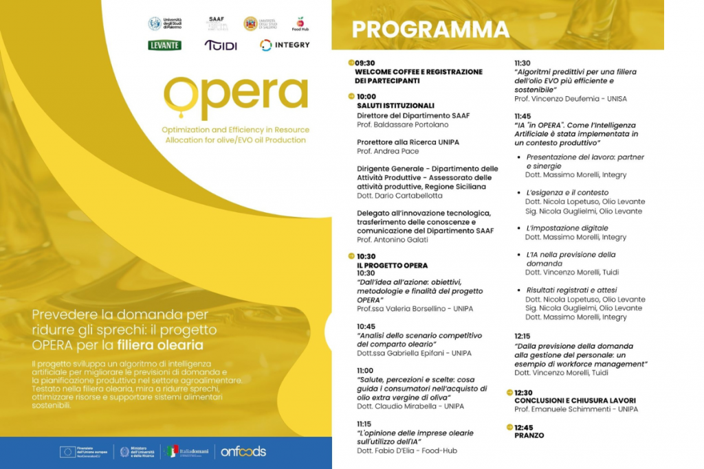 Intelligenza artificiale nella filiera olearia: il progetto OPERA per prevedere la domanda e ridurre gli sprechi